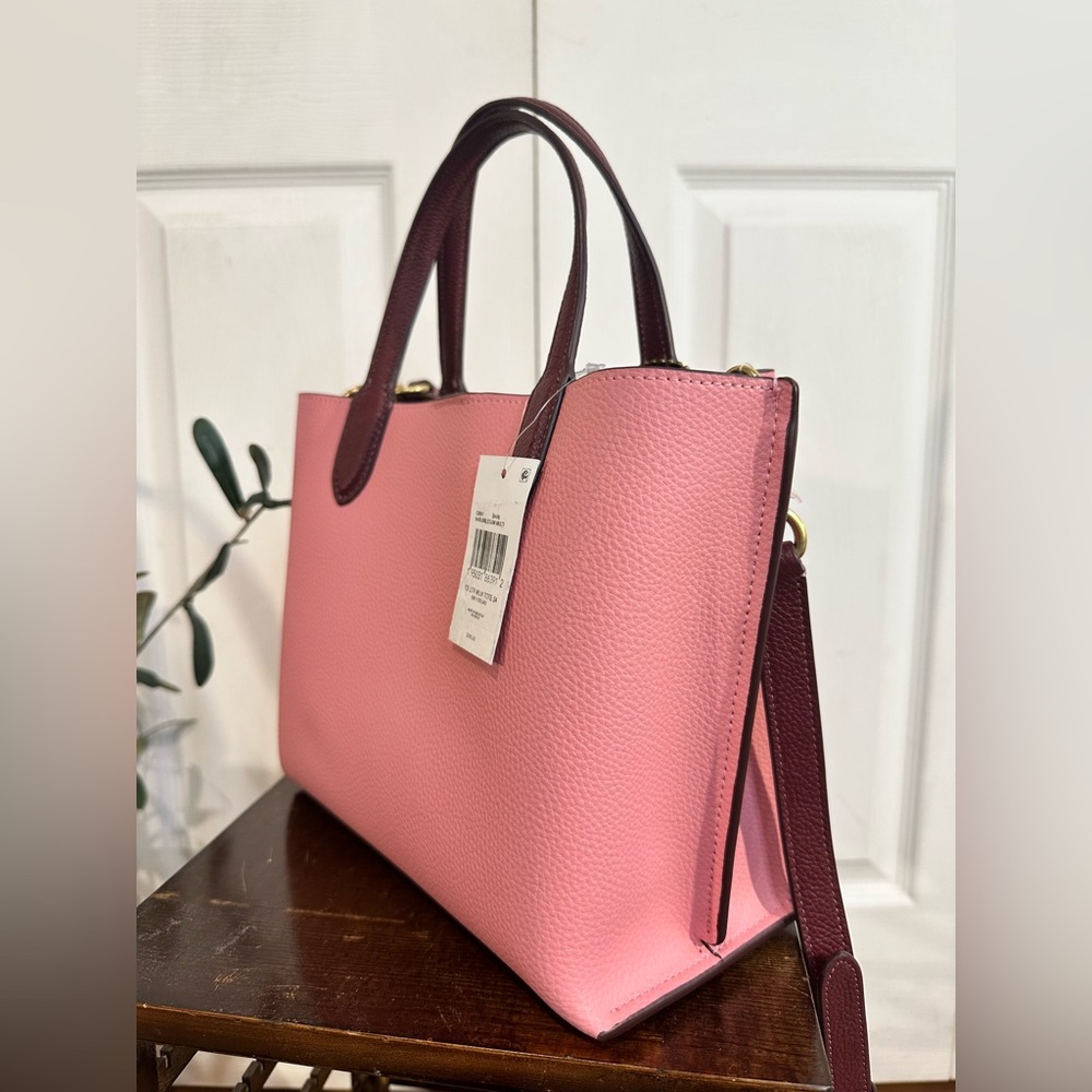 Coach Willow tote 24 colorblock pink purple crossbody convertible - Picture 5 of 16